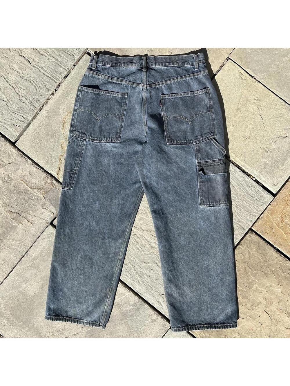 Vintage Y2K 2001 Overdye Levis Reworked Carpenter Work Jeans